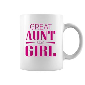 Gender Reveal Great Aunt Says Girl Matching Baby Party Coffee Mug | Mazezy CA