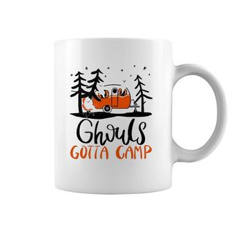 Ghouls Gotta Camp Funny Punny Halloween Ghost Rv Camping Coffee Mug | Mazezy