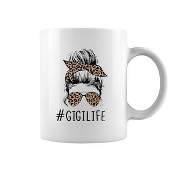 Gigi Life Messy Bun Hair Bandana Leopard Print Mother's Day Coffee Mug | Mazezy