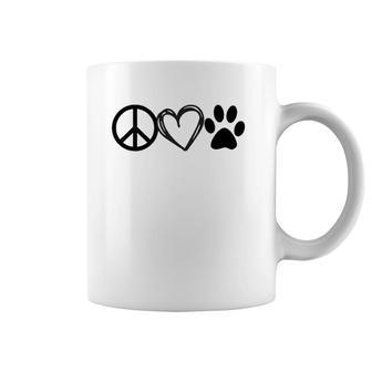 Girls Guys Dog & Cat Lover Peace Love Paws Puppy Kitty Coffee Mug | Mazezy