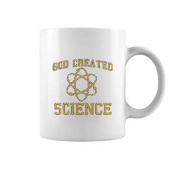God Created Science Funny Atom Science Coffee Mug | Mazezy CA