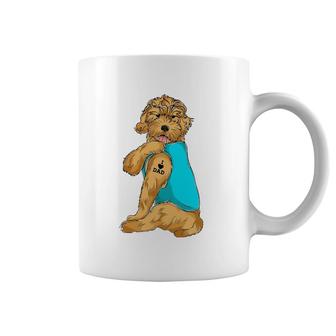 Golden Doodle I Love Dad Tattoo Apparel, Dog Dad Gifts Dads Coffee Mug | Mazezy