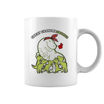 Great Grandmasaurus Grandma 5 Kids Dinosaur Mother's Day Coffee Mug | Mazezy