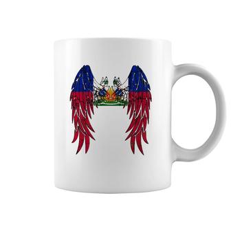 Haitian Flag Angel Wings Jesus Catholic Christian God Haiti Coffee Mug | Mazezy