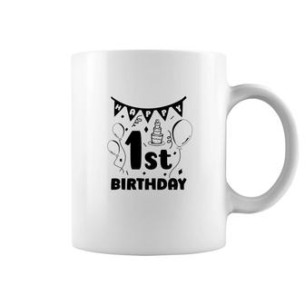 Happy 1St Birthday Black Version Happy Party Coffee Mug - Seseable