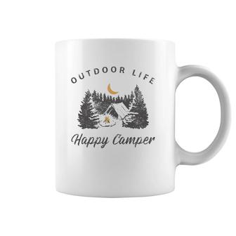 Happy Camper Outdoor Life Forest Camp Camping Nature Vintage Coffee Mug | Mazezy