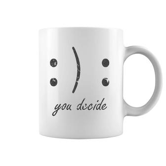 Happy Or Sad Face You Decide Dark Coffee Mug | Mazezy