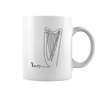 Harp Symphony Orchestra Music Design One-Line Harp Coffee Mug | Mazezy