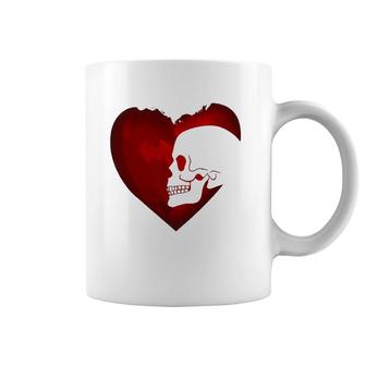 Heart Skull Happy Valentine's Day Coffee Mug | Mazezy CA