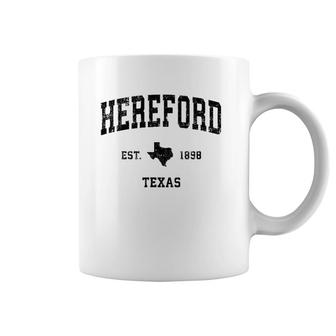 Hereford Texas Tx Vintage Sports Design Black Print Coffee Mug | Mazezy