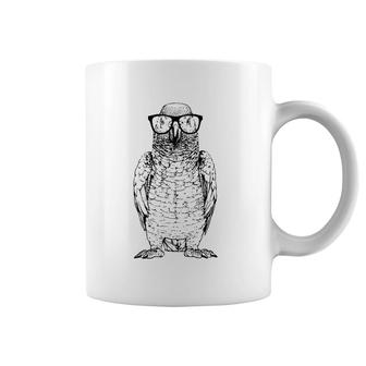 Hipster African Grey Parrot In Nerd Glasses Animal Coffee Mug | Mazezy