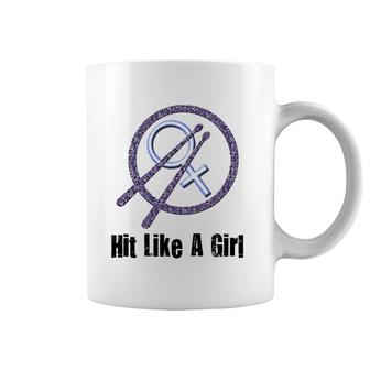 Hit Like A Girl Drummer For Women Girls Coffee Mug | Mazezy