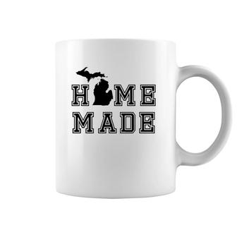 Home Made Michigan Michigander Great Lakes State Map Gift Coffee Mug | Mazezy