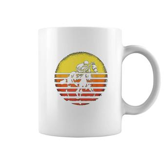 Horse Racing Trainer Sunset Silhouette Horse Rider Coffee Mug - Thegiftio UK
