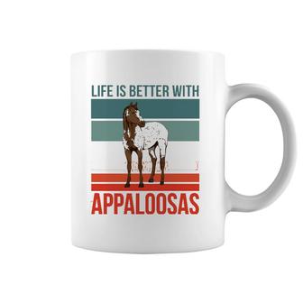 Horse Riding Horseback Rider Stuff Life Is Better Appaloosas Coffee Mug | Mazezy