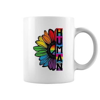 Human Sunflower Lgbt Flag Gay Pride Month Lgbtq Coffee Mug | Mazezy