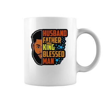 Husband Father King Blessed Man Black Melanin Men Husband Coffee Mug | Mazezy