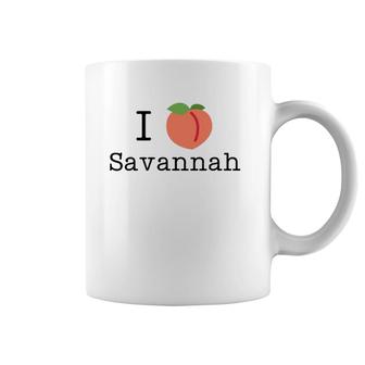 I Heart Savannah Georgia Love Peach Forsyth Park Coffee Mug | Mazezy