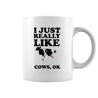 I Just Really Like Cows Ok Cool I Heart Cows Gift Coffee Mug | Mazezy UK