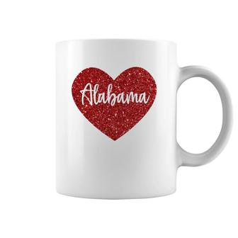 I Love Alabama Red Heart Coffee Mug | Mazezy