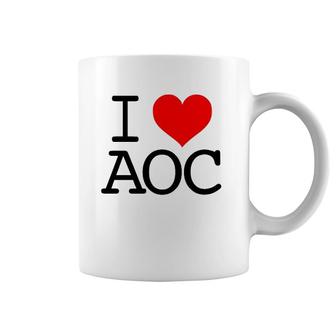I Love Aoc I Heart Alexandria Ocasio-Cortez Fan Coffee Mug | Mazezy