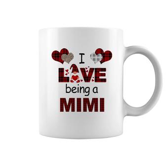 I Love Being A Mimi Plaid Heart Coffee Mug | Mazezy