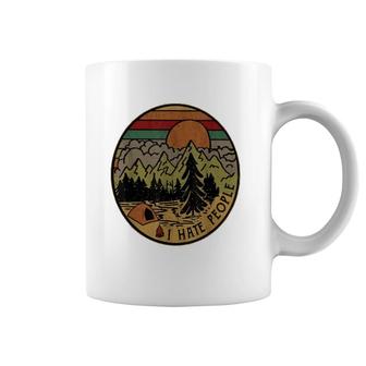 I Love Camping I Hate People Outdoors Funny Vintage Coffee Mug | Mazezy