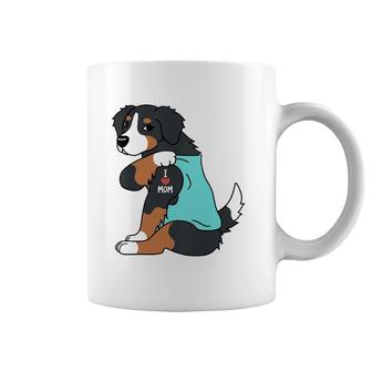 I Love Mom Tattoo Bernese Mountain Dog Funny Mother's Day Coffee Mug | Mazezy