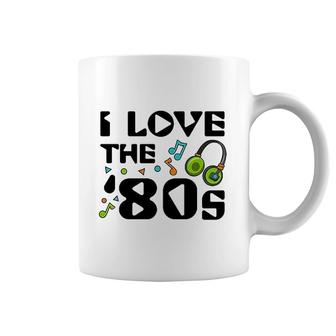 I Love The 80s Musical Notes Coffee Mug | Mazezy