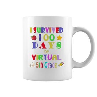 I Survived 100 Days Of Virtual 5Th Grade Students Teachers Coffee Mug | Mazezy