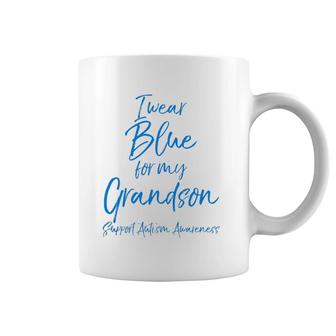 I Wear Blue For My Grandson Autism Tee For Grandma Coffee Mug | Mazezy