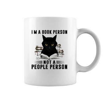 I'm A Book Person Not A People Person Books Reading Black Cat Lover Coffee Mug | Mazezy