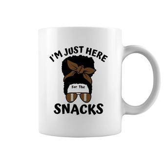 I'm Just Here For The Snacks Black Women Football Gameday Coffee Mug | Mazezy