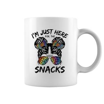 I'm Just Here For The Snacks Funny Rainbow Football Women Coffee Mug | Mazezy