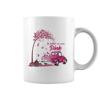 In October We Wear Pink Truck Coffee Mug | Mazezy