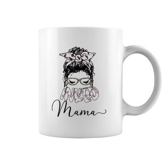 Inked Mama Tattoo Lover Mom Pink Skull Gothic Messy Bun Coffee Mug | Mazezy