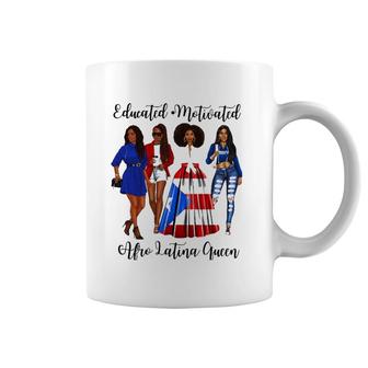 Inspiring Afro Latina Queen Puerto Rican Womans Rico Flag Coffee Mug | Mazezy