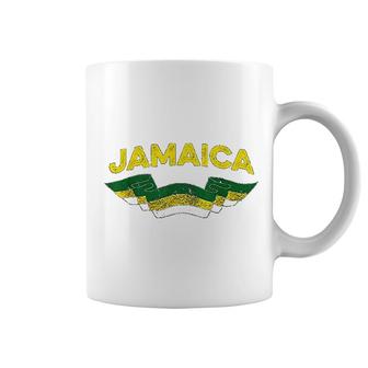 Jamaica Distressed Flag Banner Jamaican Coffee Mug | Mazezy