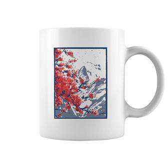 Japanese Cherry Blossom Japanese Art Print Coffee Mug | Mazezy