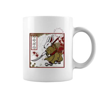 Japanese Samurai Bushido Rabbit Warrior Vintage Old Stamp Coffee Mug | Mazezy