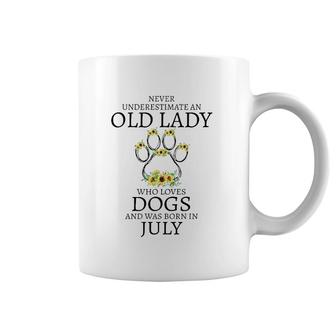 July Birthday Dog Owner Gift Who Loves Dogs And Was Born In July Sunflowers Dog Paw Coffee Mug | Mazezy