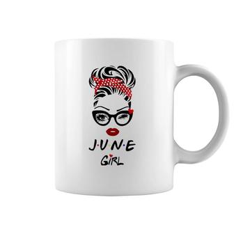 June Girl Wink Eye Woman Face Wink Eyes Lady Birthday Coffee Mug | Mazezy
