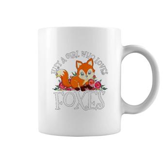 Just A Girl Who Loves Foxes Cute Fox Flower Coffee Mug - Thegiftio UK