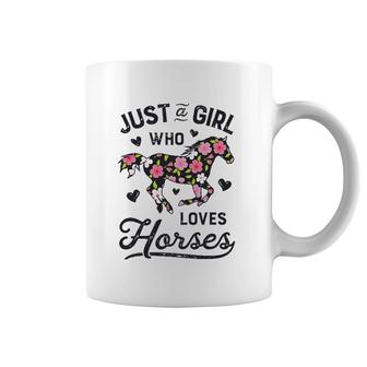 Just A Girl Who Loves Horses Women Horse Horseback Riding Coffee Mug | Mazezy