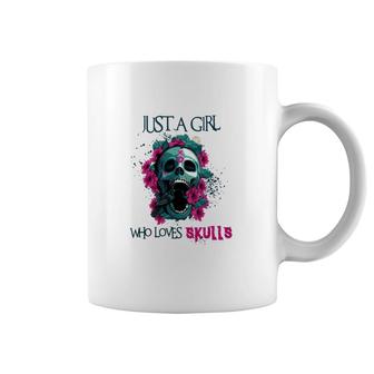 Just A Girl Who Loves Skulls Ladies Coffee Mug | Mazezy CA