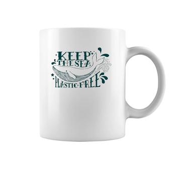 Keep The Sea Plastic Free Save The Oceans Conservation Whale Coffee Mug | Mazezy