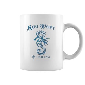 Key West Fl Seahorse Distressed Florida Gift Coffee Mug | Mazezy