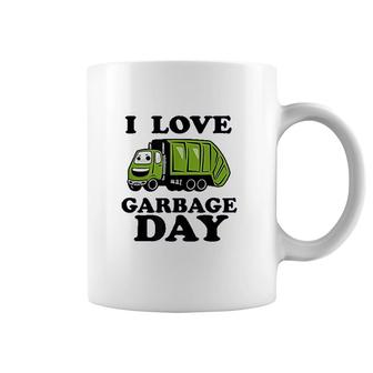 Kids I Love Garbage Day Little Boys Trash Truck Coffee Mug - Seseable