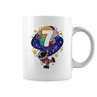Kids Outer Space Astronaut 7Th Birthday Boy 7 Year Old Seven Coffee Mug - Seseable