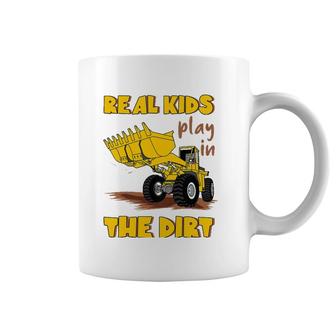 Kids Real Kids Play In The Dirt Construction Excavator For Boys Coffee Mug | Mazezy